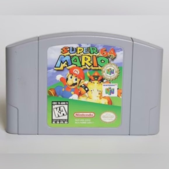 Nintendo 64 Super Mario Cartridge Gray Video Game Iconic 90s original authentic - Picture 1 of 2